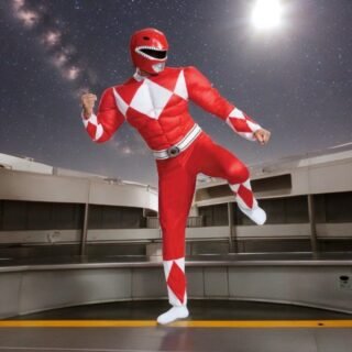 Disfraz Power Ranger Rojo con Blanco