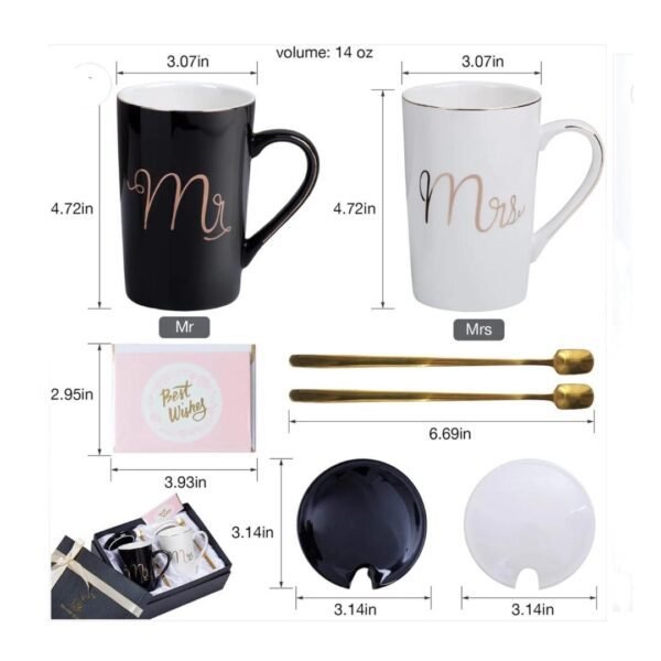 Juego de Tazas Mr and Mrs Regalo Aniversario o Boda - Image 3