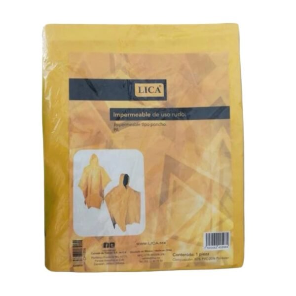 Impermeable Tipo Poncho Amarillo